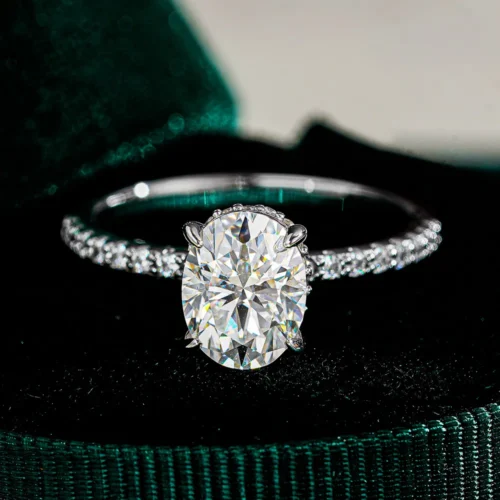 1 Carat Oval Moissanite Solitaire Ring