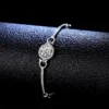1 Carat Round Halo Moissanite Chain Bracelet