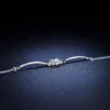 1 Carat Round Halo Moissanite Chain Bracelet