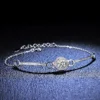 1 Carat Round Halo Moissanite Chain Bracelet