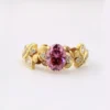 1.5 Carat Oval Vintage Brushed Pink Moissanite Ring