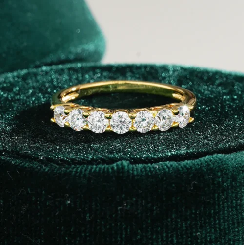 Half Eternity Round Moissanite Band