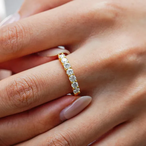 Half Eternity Round Moissanite Band