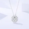 S925 Clover Heart 2-in-1 Cubic Zirconia Necklace