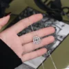 S925 Clover Heart 2-in-1 Cubic Zirconia Necklace
