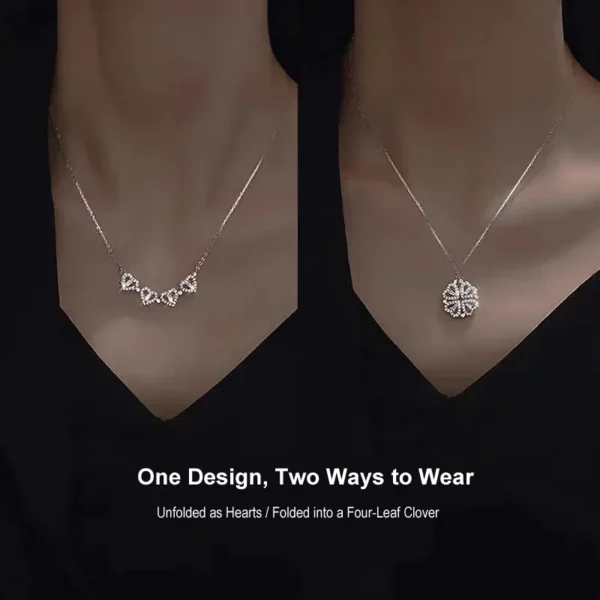 S925 Clover Heart 2-in-1 Cubic Zirconia Necklace (7)