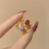 Floral Oval Cut Cubic Zirconia Ring