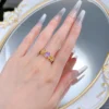 Floral Oval Cut Cubic Zirconia Ring