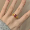 Floral Oval Cut Cubic Zirconia Ring