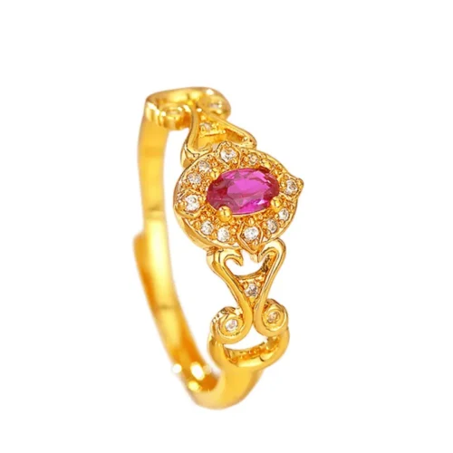 Gold Plated Vintage Cubic Zirconia Ring