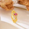 Gold Plated Vintage Cubic Zirconia Ring