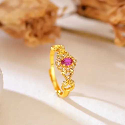 Gold Plated Vintage Cubic Zirconia Ring
