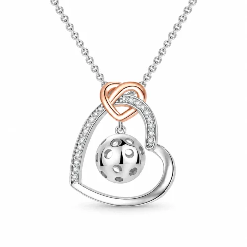Pickleball Love Heart Necklace