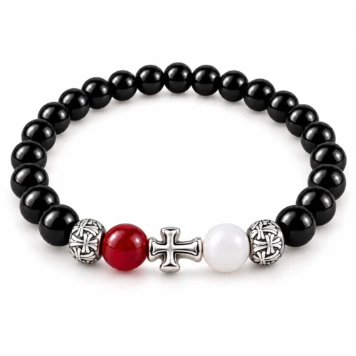 Sideways Silver Cross Bracelet (1)